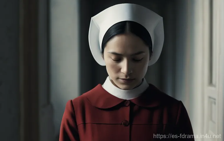 핸드메이즈 테일의 심리적 요소 - Image Prompt 1: The Veiled Identity of a Handmaid**