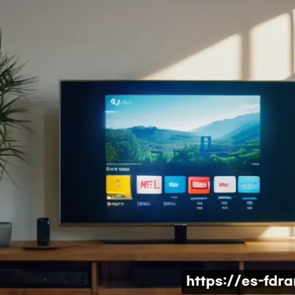 프리즌 브레이크 시청 방법 - A cozy modern living room scene in Spain with a young adult watching Prison Break on a large smart T...